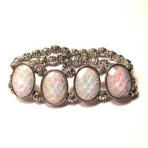 Silver & Opal Druzy Bracelet